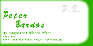 peter bardos business card